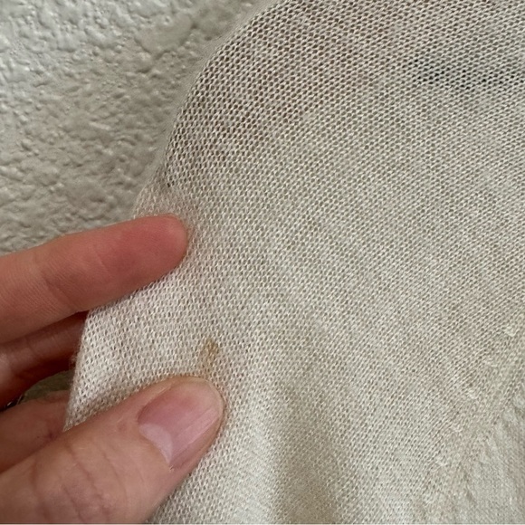 Frame Womens Medium 100% Cashmere Crew Neck Off White Casual Minimalist Sweater - Picture 6 of 11